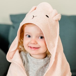 Cape de bain lapin rose pâle