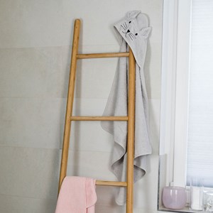 Cape de bain chat gris