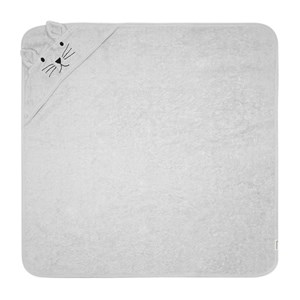Cape de bain chat gris