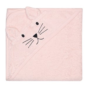 Cape de bain chat rose pâle