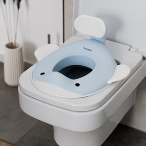 Réducteur de toilette baleine bleu clair