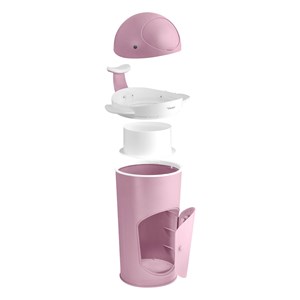 Poubelle à couches baleine rose pâle