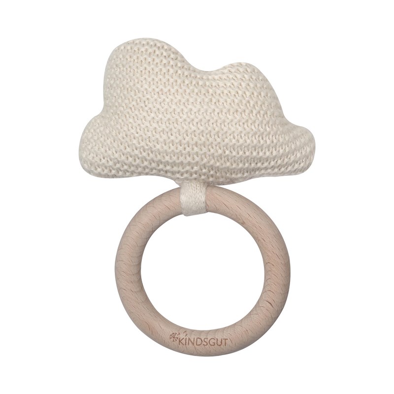 Hochet crocheté anneau en bois nuage (Kindsgut) - Couverture