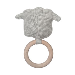 Hochet crocheté anneau en bois mouton