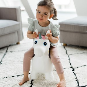 Animal sauteur gonflable licorne