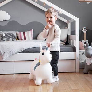 Animal sauteur gonflable licorne