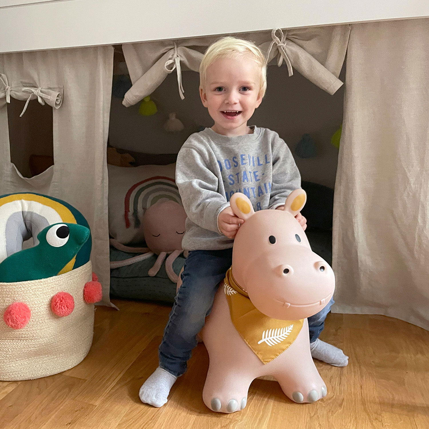 Relaxdays Chien Ballon Sauteur Cheval Avec Pompe Gonflable Jouet Jeux Enfant Animaux 50 Kg Sans Bpa Bleu 1002499045