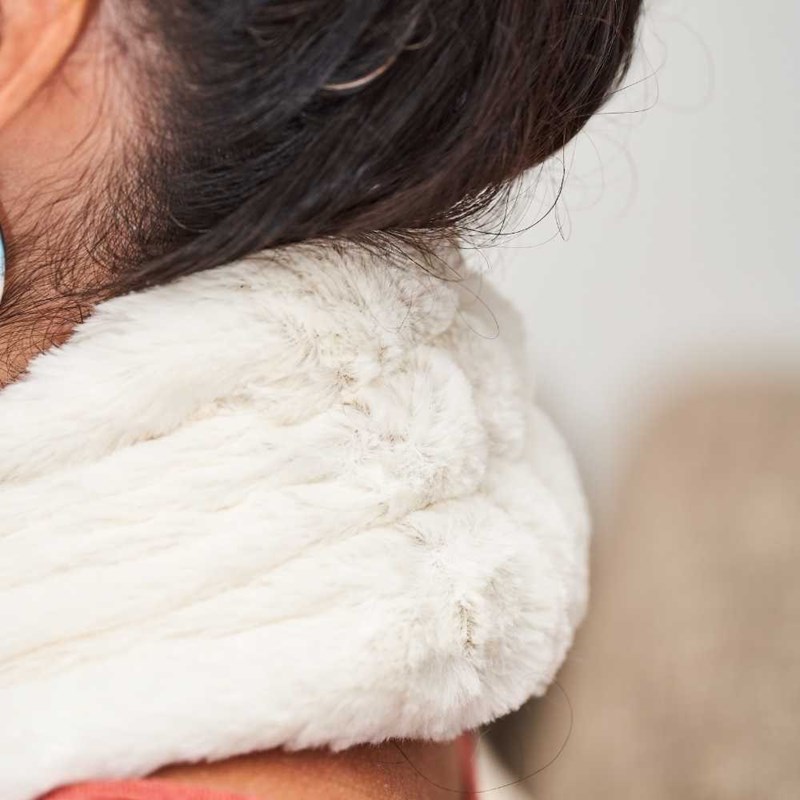 Bouillotte tour de cou beige