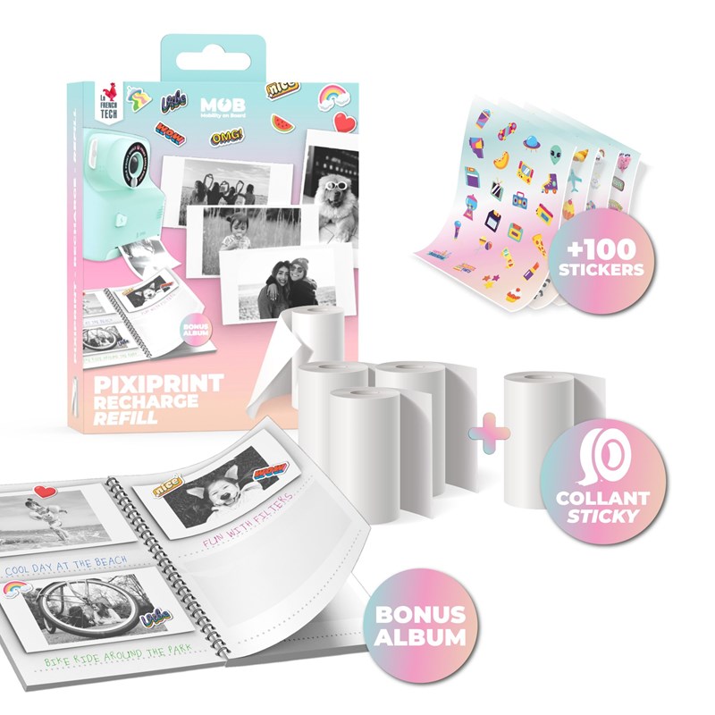 Kit créatif pixiprint - 4 rouleaux + album, 300 photos - mob