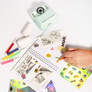 Appareil photo avec impression pixiprint turquoise enfant - mob