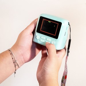 Appareil photo avec impression pixiprint turquoise enfant - mob
