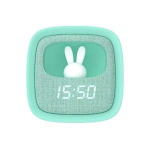 Réveil et veilleuse billy clock turquoise pour enfant - mob