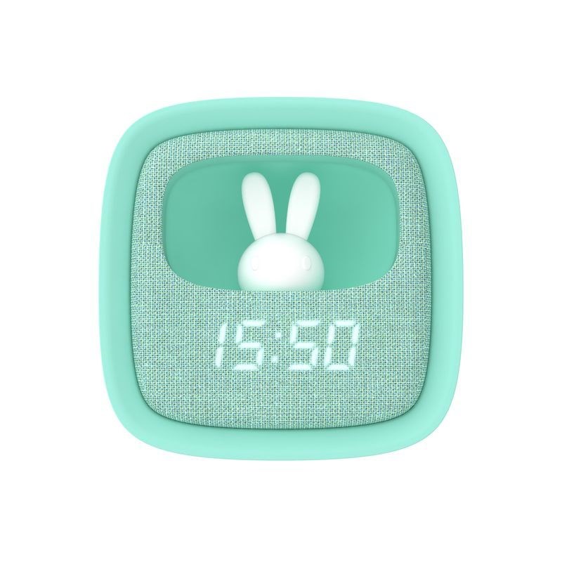 Réveil et veilleuse billy clock turquoise pour enfant - mob