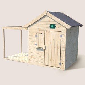 Cabane bois enfant avec pergola et compt