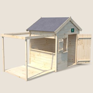 Cabane bois enfant avec pergola et compt