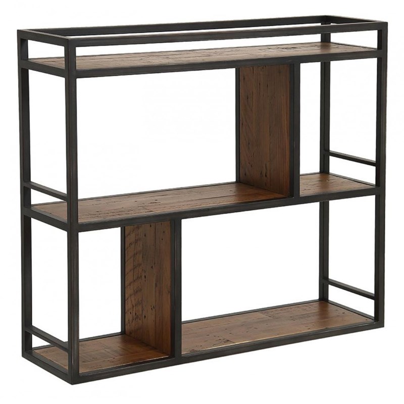 Etagère murale acier marron -