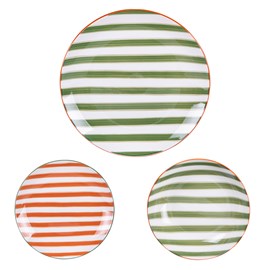 Lot d'assiettes 18 pièces bahia vert et