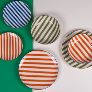 Lot d'assiettes 18 pièces bahia vert et