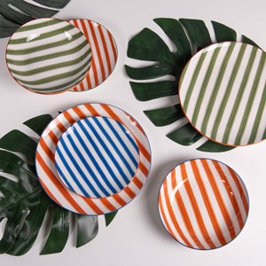 Lot d'assiettes 18 pièces bahia orange e