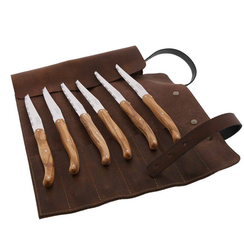Sacoche 6 couteaux olivier