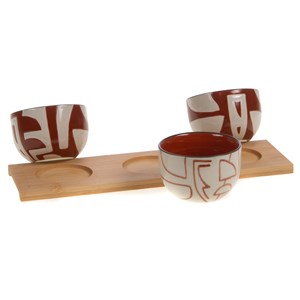 Plateau et ses 3 bols ambre