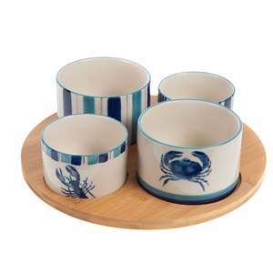 Plateau et ses 4 bols marina