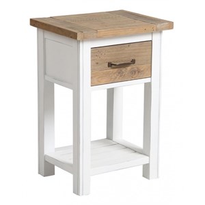 Table de chevet 1 tiroir bois blanc -