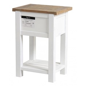 Table de chevet 1 tiroir bois blanc -