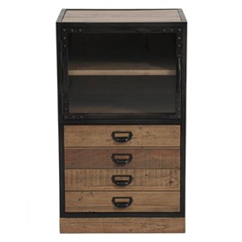 Meuble de rangement 2 portes bois marron