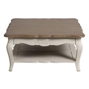 Table basse carrée avec rangement bois