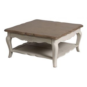 Table basse carrée avec rangement bois