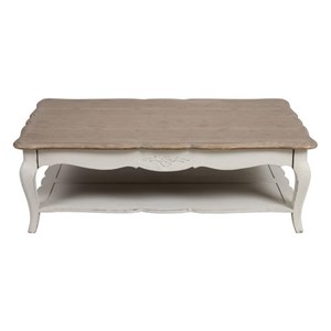 Table basse rectangulaire bois blanc -