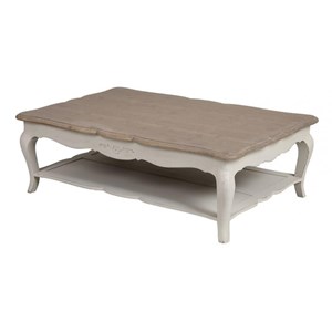 Table basse rectangulaire bois blanc -