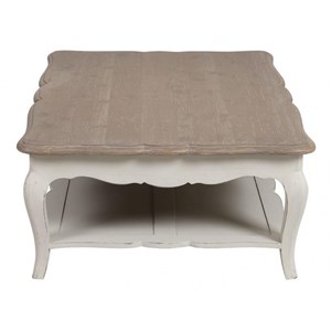 Table basse rectangulaire bois blanc -