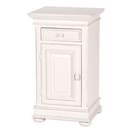 Table de chevet 1 porte mdf blanc -