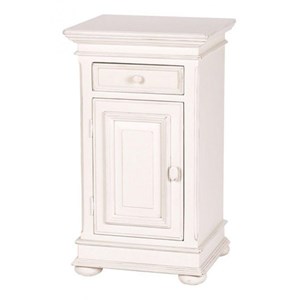 Table de chevet 1 porte mdf blanc -