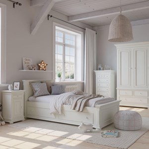 Table de chevet 1 porte mdf blanc -