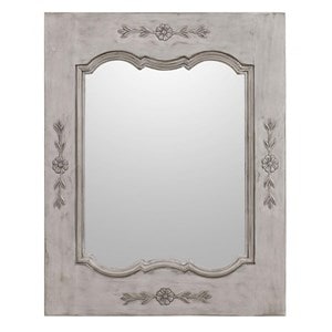 Miroir rectangulaire - bois - gris -