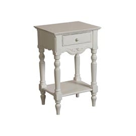 Table de chevet 1 tiroir mdf blanc -