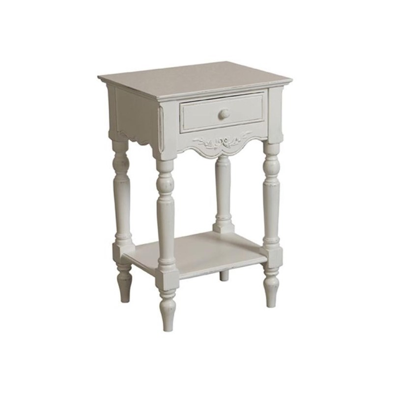 Table de chevet 1 tiroir mdf blanc -