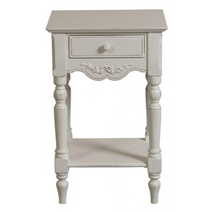 Table de chevet 1 tiroir mdf blanc -