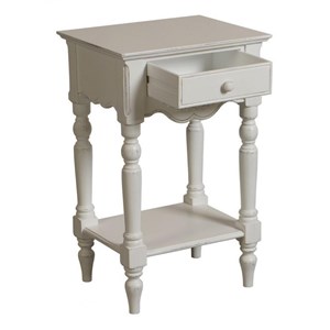 Table de chevet 1 tiroir mdf blanc -