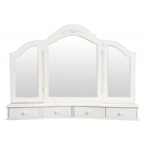 Dessus de coiffeuse 3 miroirs mdf blanc