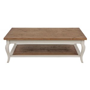 Table basse rectangulaire bois blanc -