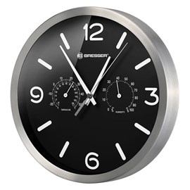Bresser mytime dcf thermo- hygro- horloge murale 25cm noir 8020315cm3000