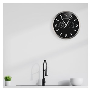 Bresser mytime dcf thermo- hygro- horloge murale 25cm noir 8020315cm3000
