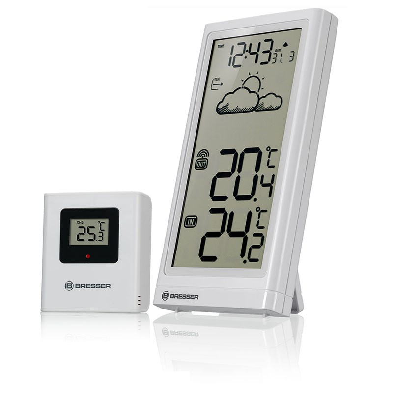 Bresser rc weather station meteo temp white 7004200gye000