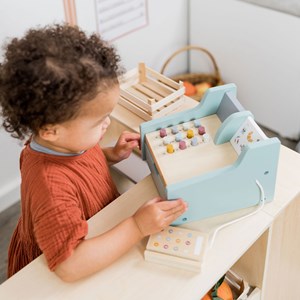 Caisse enregistreuse pour enfant en bois