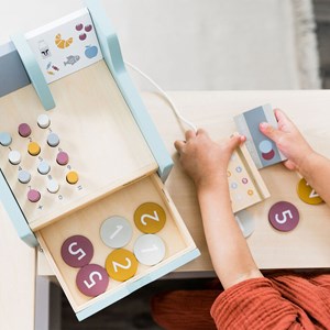 Caisse enregistreuse pour enfant en bois
