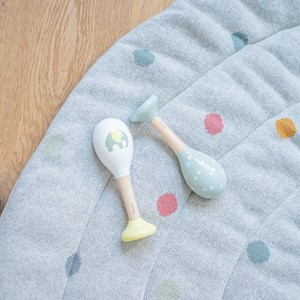 Hochets en bois éléphant et triangles